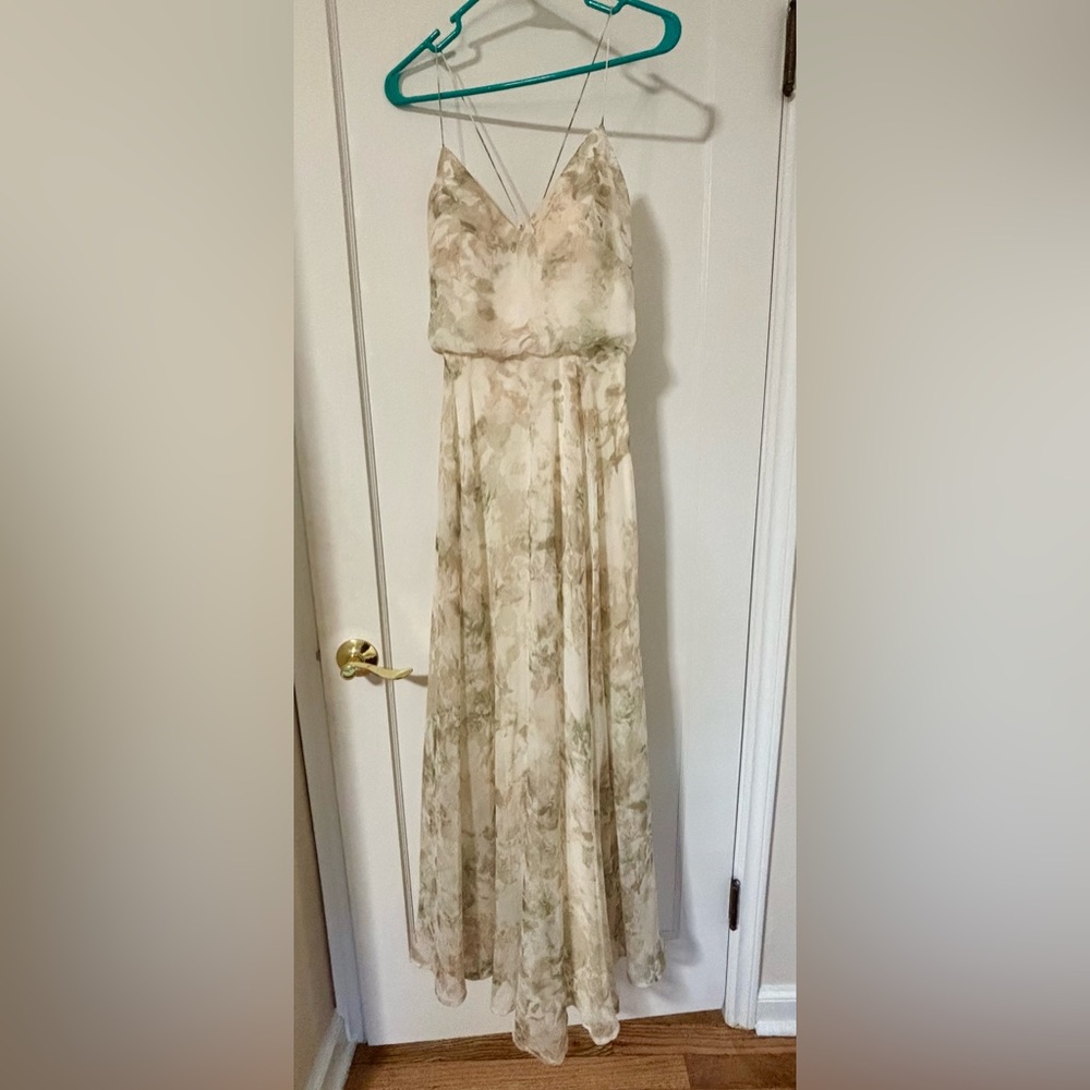 Jenny Yoo Inesse V Neck chiffon dress size 6